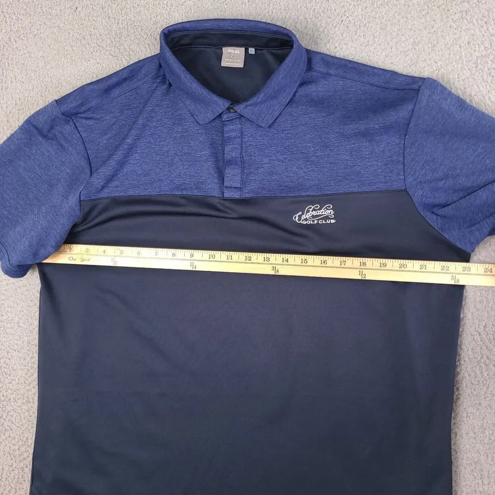 Ping Polo Shirt Men's XL Blue Sensor Cool Golf Performance Celebration Golf Club - Picture 8 of 13